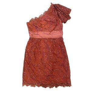 Jessica Simpson One shoulder embroidered lace cocktail dress sz 6 NWOT